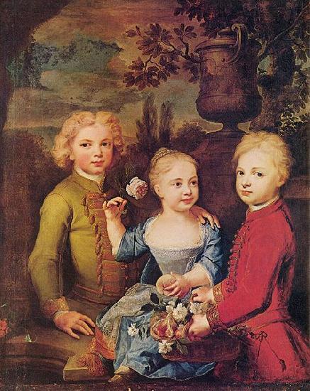 Balthasar Denner Drei Kinder des Ratsherrn Barthold Hinrich Brockes Sweden oil painting art
